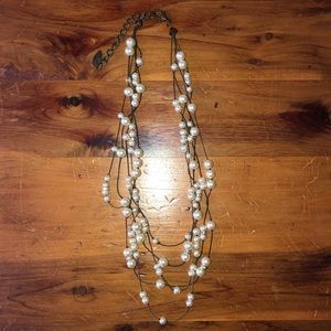 5-Strand faux pearl necklace